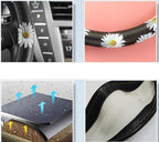 Dotesy Leather Flowers Car Steering Wheel Cover, Fashion Floral Steering Wheel Protector Universal for 36-38cm Anti Slip Auto
