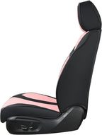 FLORICH Automotive Seat Covers for Cars Front Seats, Leather Car Seat Covers Waterproof Pink & Black Seat Covers 2 Pack, Univ