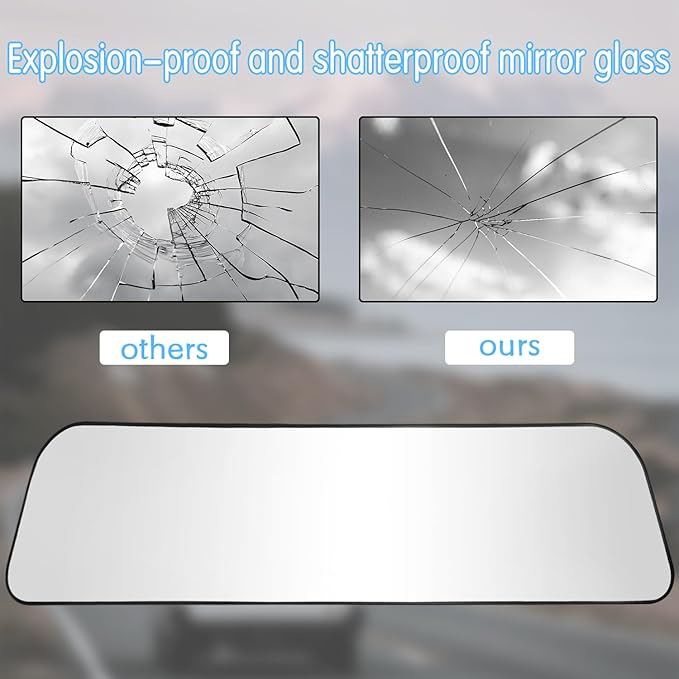 Rear View Mirror,Universal Anti-glare HD Adjustable Car Panoramic Rear View Mirror with Suction Cup(Widen the Field of View-Sector/Trapezoid/Rounded Rectangle)