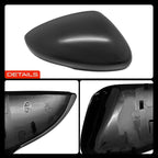 A-Premium Passenger Side Rearview Mirror Cover Cap - Compatible with Honda Accord 2018-2024 - Smooth Black, with Turn Signal Hole