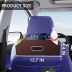 AUCELI Car Seat Back Organizer with Cup Holder and Tissue Box, Headrest Hanging Storage Box with Hooks and Phone Holder, Multi-Function Travel Tray for Kids, Road Trip Car Accessories