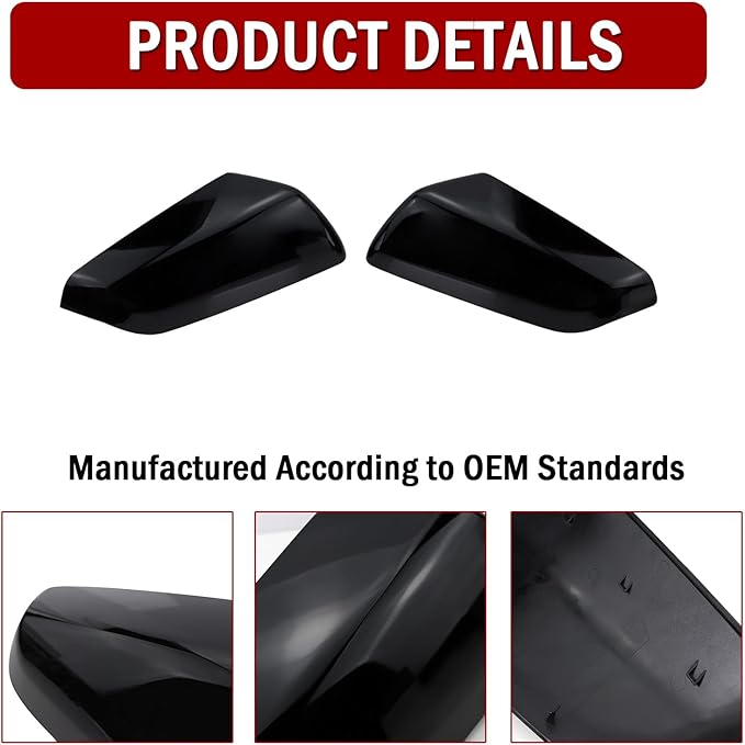 Left Driver Side Exterior Mirror Cap Cover Rearview Mirror Cover Trim Fit for 2018 2019 2020 2021 2022 2023 Chevrolet Equinox & GMC Terrain Replace 23406417 (Glossy Black)
