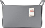 Collapsible Felt GRAY Storage Bin Large 14.6"x9.4"x9.4" – Foldable Basket with Handles for Closet, Laundry Room Organization,
