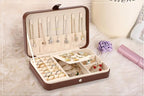 LANDICI Small Jewelry Box for Women Girls, PU Leather Travel Jewelry Case, Portable Jewelry Organizer Storage Holder Display 