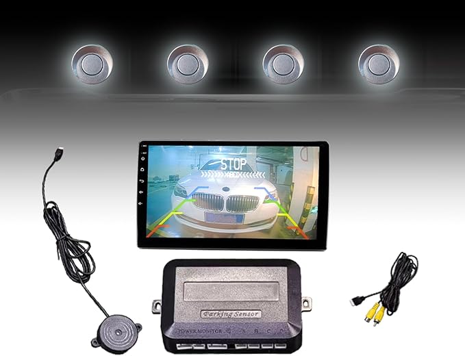 LCD Parking Sensor Kit - Displays Data on Original Screen, Easy Rear Installation, Compatible with CVBS Cameras (Not for AHD)