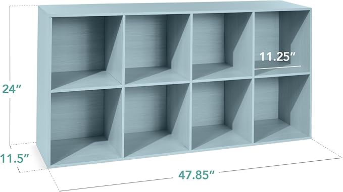 Best Choice Products Kids Bookcase 8-Cube Storage Organizer, 11in Shelf Opening, Bookshelf, Toy Storage, Customizable w/ 3 Re