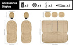 CAROMOP Luxury PU Leather Car Seat Covers Full Set-Waterproof Seat Protectors with Split Bench Seat Covers for Cars-Universal