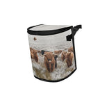 linqin Scottish Highland Cow Car Trash Can with Lid Leak Proof Car Trash Bag Waterproof Car Garbage Can, Polyester Trash Bin Hanging for Minivan SUV Truck