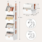 Homsorout Hanging Closet Organizer 4 Tier - Clothes Hanging Shelves, Space-Saving Closet System, Fabric Storage Bins Bedroom 