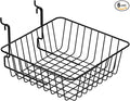 11.8" L x 11.8" D x 3.9"H - 6 pcs Black Wire Baskets for GridWall and SlatWall - Merchandiser Baskets,Grid wall Shelves Hangi