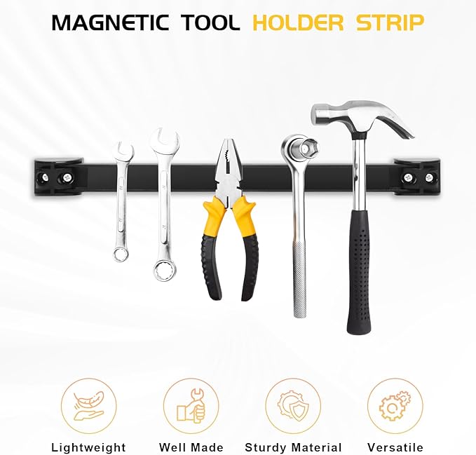 DGSL Magnetic Tool Holder Strip 4 Pack, 12 In Heavy Duty Tool Organizer Magnetic Strip, Tool Magnet Bar For Garage Tool Organ