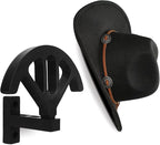 Wall mounted wooden cowboy hat rack, adjustable western cowboy hat rack, used for wide brimmed hats, hat storage, black, for 