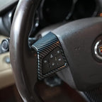 ITrims Car Accessories Steering Wheel Overlay Cover for Cadillac CTS 2008-2013 Accessories Interior Center Console Steering Wheel Button Cover Trim Auto Styling Decoration Sticker ABS Carbon Fiber 3PC
