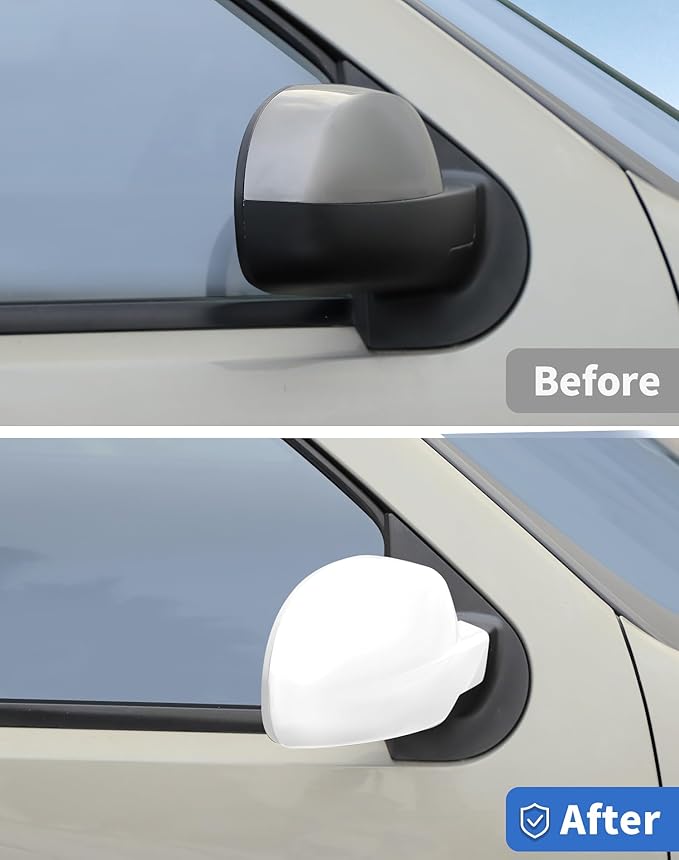 Rear view Mirror Fully Caps Covers Compatible with 2007-2014 Chevy Silverado GMC Sierra Avalanche Tahoe Suburban Yukon Escalade ESV Left Right Side View Mirror Cover Caps, White