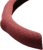 Quick Install Sporty Suede Leather Car Steering Wheel Cover with Braided Grips for All 14½" to 15" Sedan Coupe SUV Pickup 14.
