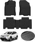 KUST Floor Mats for 2013-2018 Toyota RAV4 (Not for Hybrid or Prime), All Weather Floor Liners for RAV4 Accessories Rubber Front Rear 2 Row High Edge