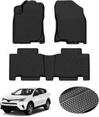 KUST Floor Mats for 2013-2018 Toyota RAV4 (Not for Hybrid or Prime), All Weather Floor Liners for RAV4 Accessories Rubber Front Rear 2 Row High Edge