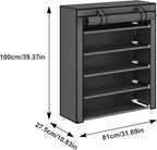 Laiensia 5-Tier Vertical Shoe Rack Organizer, Space Saving Shoe Storage Organizer, Non-Woven Cover Shoe Shelf Holds 20-25 Pai