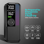 Tire Inflator Portable Air Compressor,150 PSI Cordless Air Pump, 12V DC Car Plug,Dual Power 10000mAh, Fast Inflation 24L/Min, 4 Preset Modes for Car, Bike, Motorcycle, Balls (Black, 10000mAh)