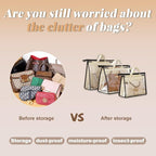 5 PCS Hanging Handbag Storage Organizer Non-Woven Transparent Dust-proof Homewares Purse Wallet Closet Storage Bag with Zippe