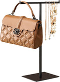 Display Stand Stainless Steel Jewelry Towers Bag Stand Tabletop Double Hook Hanging Jewelry Stands for Necklaces Organizer St
