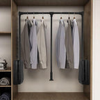 HOWHY Pull Down Closet Rod - Adjustable Side Mounted Closet Rod for Hanging Clothes,Easy to take and store clothes (Widths:27