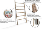 FUIN Extra Wide 6.4ft Wooden Blanket Ladder Living Room Decorative Wal Leaning Farmhouse Quilt Display Holder Rustic Wood Tow
