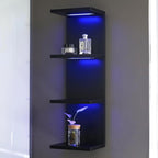 4 Tier RGB Wall Shelf-Gaming Shelf with Remote Control, Lack Shelves with Light for Bedroom | Easy to Install Cosmetic & Disp