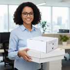 AmazingSpark 3 Pcs Check and Form Storage Boxes 10"x10"x4.5" Storage File Box Divided by Quarter Tax Box Keeping for Tax Fili