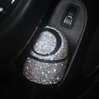 Bling Rhinestone Auto Garbage Can Car Trash Can with Lid Mini Garbage Bin for Automotive Car, Home, Office, Kitchen, Bedroom (White)