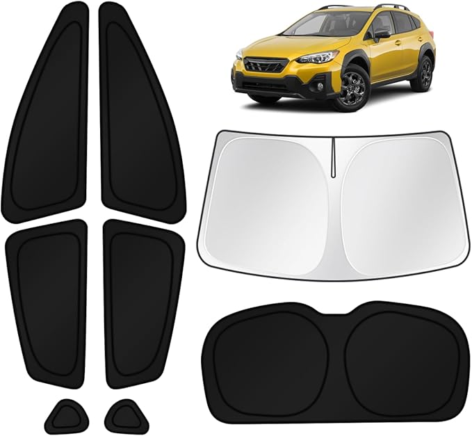 KUST Car Window Shades for 2018-2023 Subaru Crosstrek Accessories Windshield Sun Shade Side Rear Window Covers Sunshade Privacy Protection for Camping Blackout UV Block Full Set 8PCS
