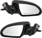 TRQ Driver & Passenger Side Mirror Set with Heat Power Folding without Blind Spot Indicator Compatible with 2016-2018 Kia Opt