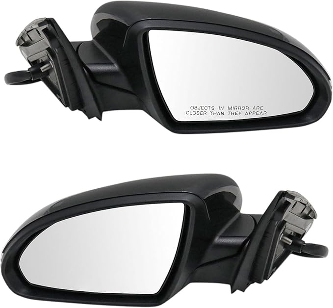TRQ Driver & Passenger Side Mirror Set with Heat Power Folding without Blind Spot Indicator Compatible with 2016-2018 Kia Opt