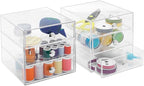 iDesign 3-Drawer Stackable Makeup Organizer - Clear Plastic Drawers for Bathroom, Vanity, or Desk