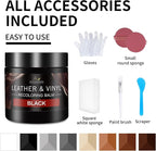 Leather Recoloring Balm and Leather Repair Kit for Furniture, Black Leather Restorer for Couches, Furniture, Car Seats, Leath