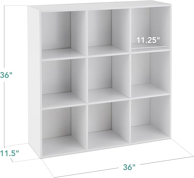 Best Choice Products 9-Cube Storage Organizer, 11in Shelf Opening, Bookcase, Display Shelf, Customizable w/ 3 Removable Back 
