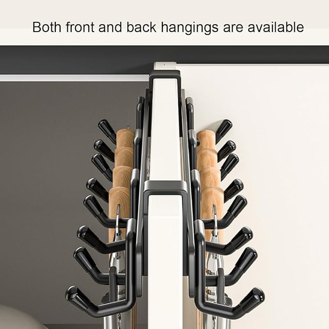 2 Pack Over The Cabinet Door Hook - for Doors up to 3/4''(2cm) Thickness, Back of Cabinet Door Rack Hanger Organizer for Coat