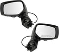TRQ Driver & Passenger Side Power Mirror Set Paint to Match Smooth Black Without Heat Compatible with 2015-2017 Subaru Legacy