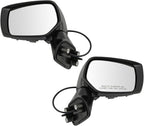 TRQ Driver & Passenger Side Power Mirror Set Paint to Match Smooth Black Without Heat Compatible with 2015-2017 Subaru Legacy