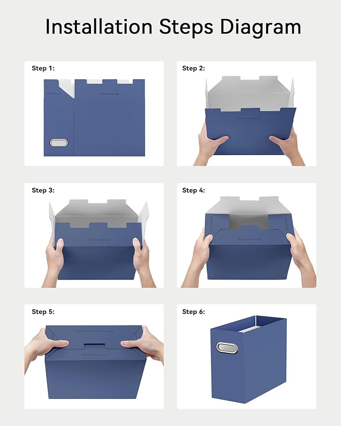 Oterri Cardboard File Organizer Box for Hanging File Folders Letter Size,File Box for Computer Desk,File Cabinet,Working Home