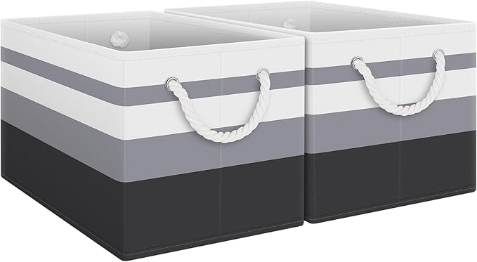 Fab totes Storage Bins [2-Pack], Foldable Storage Baskets for Organizing Toys, Books, Shelves, Closet, Large Storage Box with