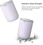 EKO Fandy 0.58 Gal/2.2L Mini Trash Can with Lid, Swing-Top Desktop Trash Can for Bathroom, Countertop, Vanity, Desk or Office, Small Garbage Bin (Lavender)