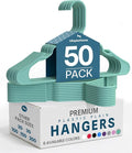 Utopia Home Plastic Hangers 50 Pack, Space Saving Plastic Clothes Hangers for Adults with Built-in Strap Hooks, Essential for