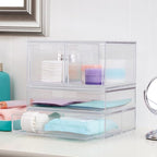 STORi Chloe Space-Saving Clear Drawer Organizer (4 Drawer Set) Sort Office, Kitchen, Beauty Supplies, Makeup, Pens, Jewelry, 