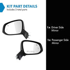 TRQ Driver & Passenger Side Power Heated Mirrors with Blind Spot Paint to Match Black Compatible with 2021-2023 Toyota Sienna