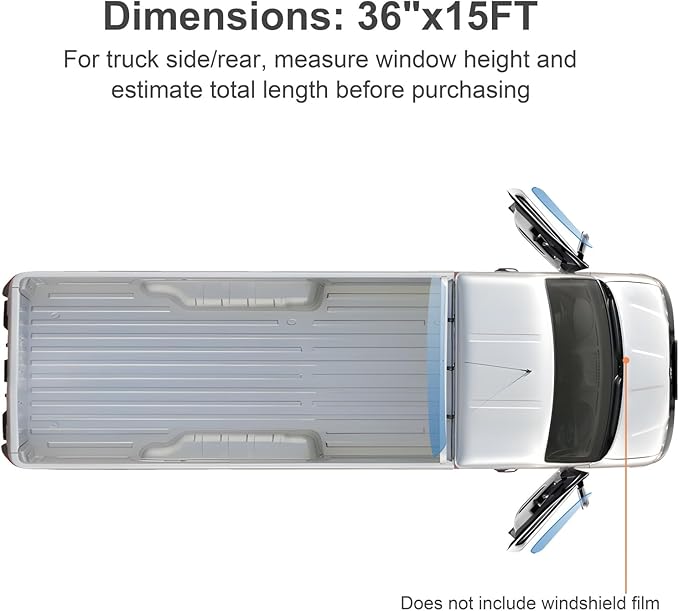 Window Tint Film for Cars Privacy Protection Automotive Film 5% VLT Nano Ceramic Car Winodw Tint Front Windshield Heat Glare UV IR Rays Block Scratch Resistance 36" X15ft
