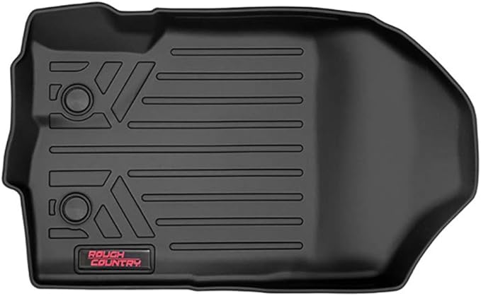 Rough Country All Weather Front Floor Mats for Chevy Silverado & GMC Sierra 1500/2500HD/3500HD (2007-2013) - Non-Slip Waterproof Flexible Floor Armor