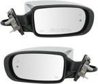 TRQ Driver & Passenger Side Power Heated Chrome Mirror Set w/Turn Signal, Blind Spot, Puddle Light Compatible with 2011-2018 