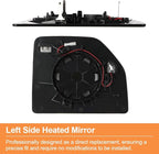 Senzeal Driver Side Heated Mirror Glass with Blind Spot Detection BLIS for Ford F150 2015-2020 Ford F250 F350 F450 F550 2017-2022 Upper Tow Mirror (Left Side)
