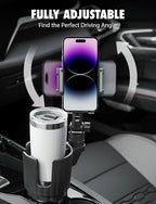 Bracketron Cup Holder Phone Mount for Car - TripGrip 2-in-1 Expandable Phone Holder with 360° Rotation & Ultra Stable Folding Support Legs, Fits Devices up to 3.5"